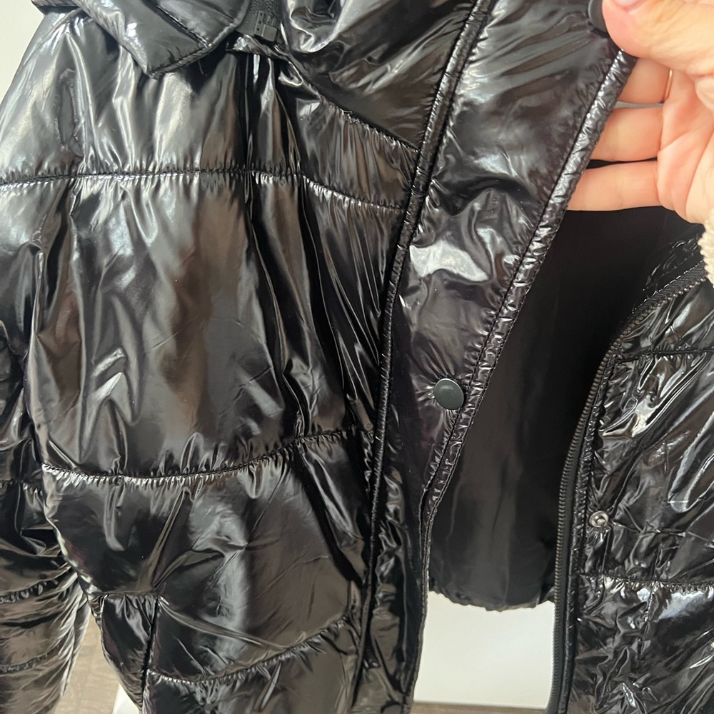 Boohoo cropped faux leather bubble jacket